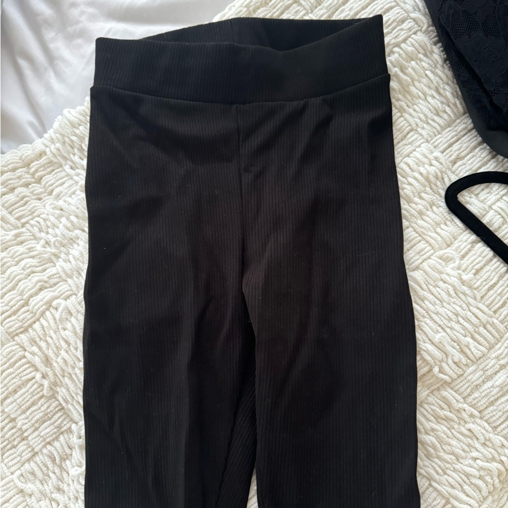 Fashion Nova Black Ribbed Leggings